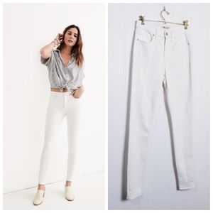 Madewell White Mid‑Rise Skinny Jeans Tall 27T Tall Pure White Stretch Denim